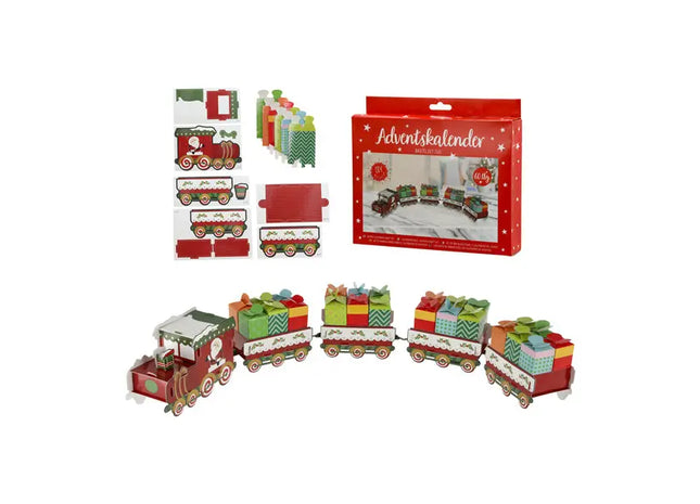Adventskalender Bastelset Zug, 41-teilig – Perfekt für kreative Weihnachtsvorbereitungen TK Gruppe® Grosshandel 