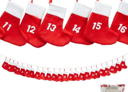 Adventskalender Sockenkette - 10x12x140 cm - Ideal für Weihnachtsdekoration TK Gruppe® Grosshandel 