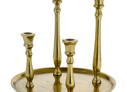 Adventskranz aus Aluminium für Stabkerzen, Gold, Durchmesser ca. 30 cm – Festliche Dekoration TK Gruppe® Grosshandel 