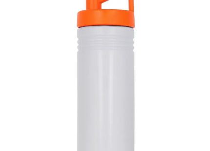 Adventure Sportflasche 500 ml, Weiß-Orange, Robust & Auffällig für Outdoor TK Gruppe® Grosshandel 