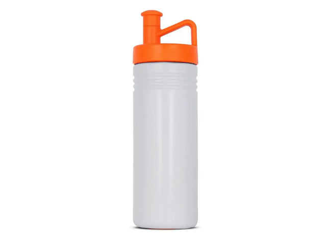 Adventure Sportflasche 500 ml, Weiß-Orange, Robust & Auffällig für Outdoor TK Gruppe® Grosshandel 