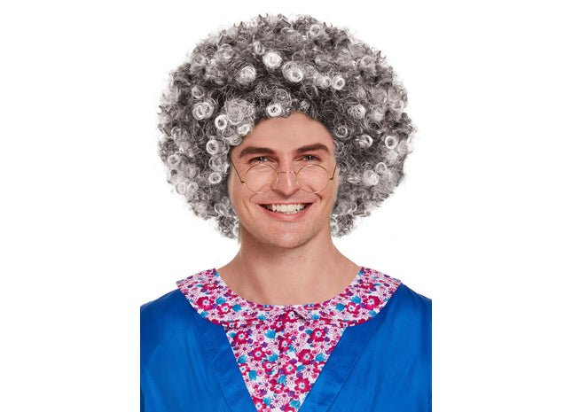 Afro-Perücke Grau 120G – Voluminös & Stilvoll Für Kostüm & Karneval TK Gruppe® Grosshandel 