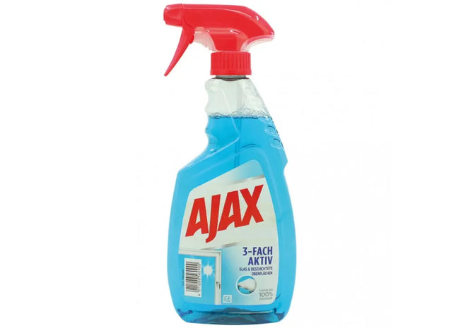 Ajax 500ml Glasreiniger 3-fach Aktiv mit Sprühpumpe - Streifenfreier Glanz TK Gruppe® Grosshandel 