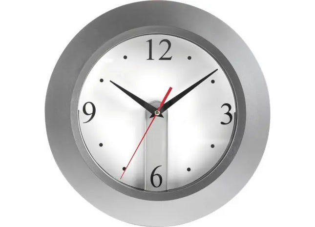 Ali Kunststoff Wanduhr - Modernes Silber, Leichtgewicht, 25 cm Durchmesser TK Gruppe® Grosshandel 