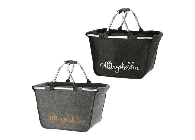 Alltagsheldin Filz-Einkaufskörbe, 2er-Set - Robuste Alltags-Tragetaschen TK Gruppe® Grosshandel 