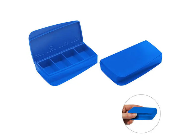 Alpha Vierfach-Pillendose in Blau – Organisiert & Zugänglich TK Gruppe® Grosshandel 