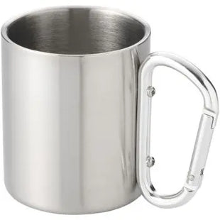 Alps 200 ml Isolierbecher mit Karabinergriff - Silber - Kompakter Outdoor-Becher TK Gruppe® Grosshandel 