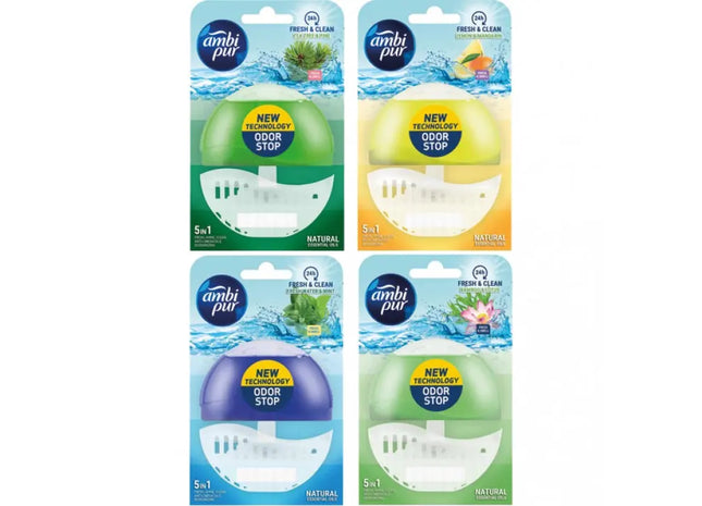 Ambi Pur 55ml Toilet Deodorizer: 4 Varieties - Fresh Scent Assortment for a Pleasant Bathroom TK Gruppe® Grosshandel 
