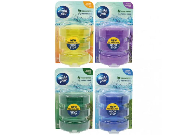 Ambi Pur Toilettenerfrischer Nachfüllpack, 3x55ml, 4 Verschiedene Düfte - Geruchsbekämpfung TK Gruppe® Grosshandel 