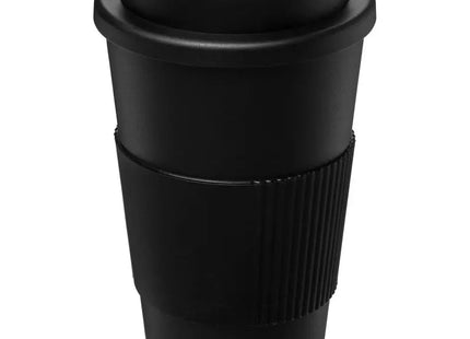 Americano 350 ml Isolierbecher – Schwarz mit Schutzring für sicheres Trinken TK Gruppe® Grosshandel 