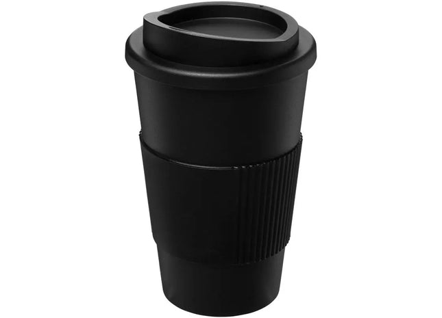 Americano 350 ml Isolierbecher – Schwarz mit Schutzring für sicheres Trinken TK Gruppe® Grosshandel 