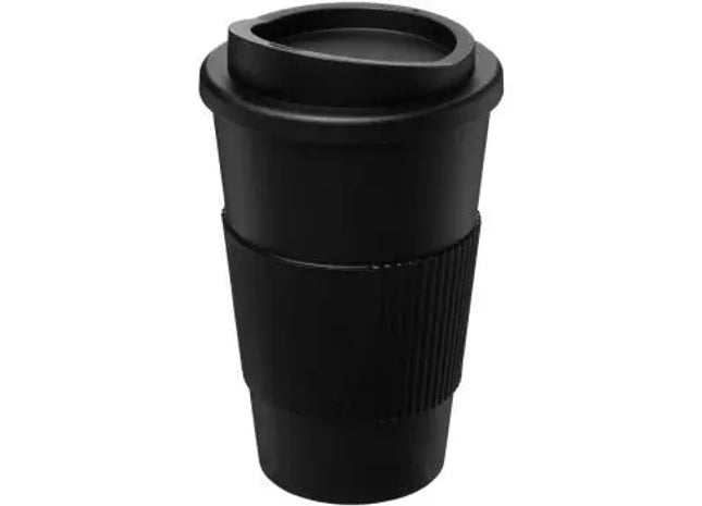 Americano 350ml Isolierbecher mit Schutzring - Elegantes Schwarz TK Gruppe® Grosshandel 