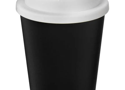 Americano Espresso Eco 250 ml recycelter Isolierbecher mit auslaufsicherem Deckel – Schwarz-Weiß TK Gruppe® Grosshandel 
