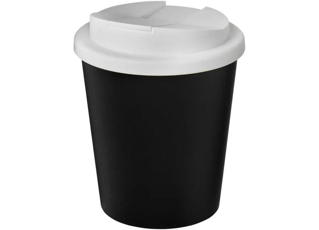 Americano Espresso Eco 250 ml recycelter Isolierbecher mit auslaufsicherem Deckel – Schwarz-Weiß TK Gruppe® Grosshandel 