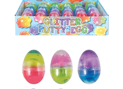 Amöben-Ei, zweifarbiger Glitzerknete, 35 g, 6 x 4 cm, glitzernder Schleim für Kinder, sensorisches Spielen TK Gruppe® Grosshandel 