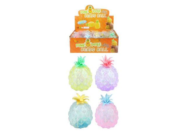 Ananas-Quetschspielzeug, 11 cm, 4er-Set in verschiedenen Farben, Stressabbau TK Gruppe® Grosshandel 