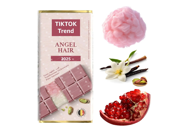 Angel Hair Dubai Schokolade 2.0 - mit Pistazie & Zuckerwatte nach original Rezept -100 gr. Vollmilchschokolade TK Gruppe® Grosshandel