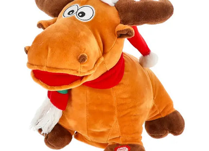 Animierter Elch, singend und tanzend, Festliche Figur, 27cm Hoch TK Gruppe® Grosshandel 