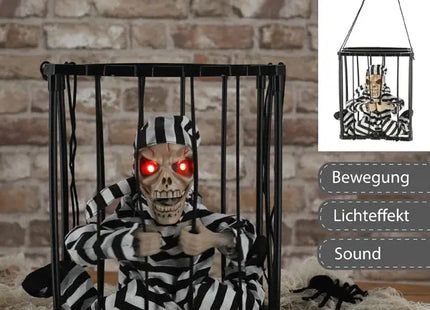 Animierter Gefangener Sensenmann - Lebensgroß, Bewegungssensor Halloween-Deko TK Gruppe® Grosshandel 