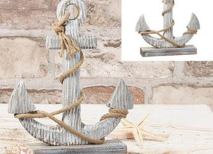 Anker zum Stellen - Weiß-Grau, 40cm Hohe Maritime Dekoration für Zuhause und Garten TK Gruppe® Grosshandel 