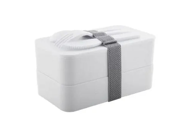 Antibakterielle Bento-Box Fandex in Weiß-Grau – Hygienisch & Langlebig TK Gruppe® Grosshandel 