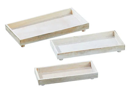 Antike Creme Deko-Platten, Rechteckig, 3er-Set – Elegantes Wohnaccessoire TK Gruppe® Grosshandel 