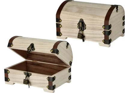 Antike Holztruhe mit Schloss, Sicherheits-Schatzkiste, 21 cm TK Gruppe® Grosshandel 