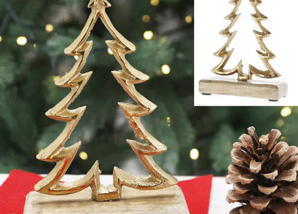 Antikgoldener Baum auf Sockel, 17cm Hoch - Edles Deko-Element TK Gruppe® Grosshandel 