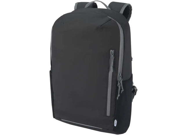 Aqua Wasserabweisender 15 Laptop-Rucksack aus GRS Recyclingmaterial 21L – Schwarz, Nachhaltig und Schützend TK Gruppe® Grosshandel 