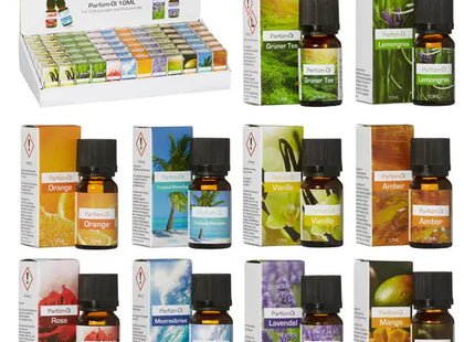 Aromatische Duftöl-Kollektion, 10ml Fläschchen, 10 Verschiedene Düfte, Display-Set TK Gruppe® Grosshandel 