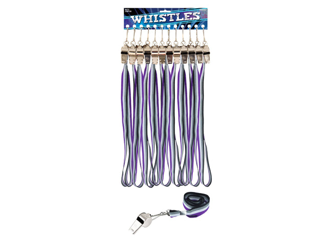 Asexuelles Pride Whistle, Metallpfeife 5,5 cm mit 80 x 2 cm Lanyard TK Gruppe® Grosshandel 
