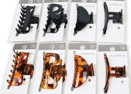 Assorted Black Hair Clips: Pack of 8, Various Designs, 9x5x3cm TK Gruppe® Grosshandel 