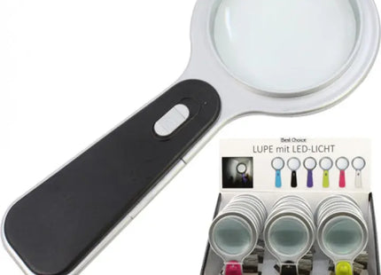 Assorted Color LED Magnifier: 15x6.5cm Illuminated Magnifying Glass Set for Enhanced Vision TK Gruppe® Grosshandel 