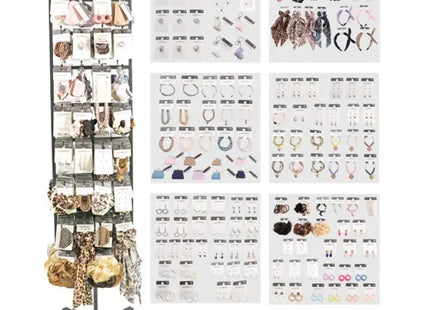 Assorted Hair Ornament Display Stand with Around 48 Varieties - Stylish Hair Accessory Rack TK Gruppe® Grosshandel 