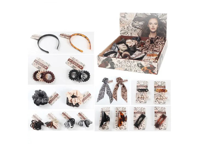 Assorted Hair Ornaments Set - 8 Varieties, Display of 60 for Versatile Styling TK Gruppe® Grosshandel 