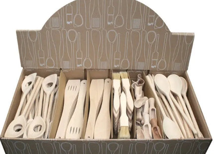 Assorted Set of 6 Wooden Cooking Tools: 180 Pieces in Display TK Gruppe® Grosshandel 