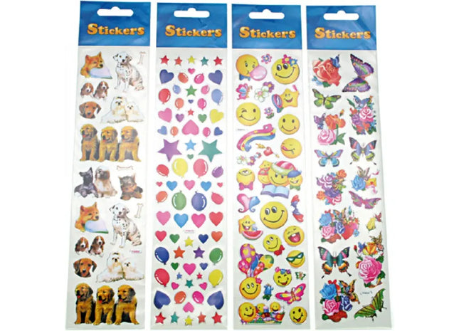 Assorted Sticker Sheets, 24 Cards, 25x6cm, Silver Trim - Versatile Decorative Labels TK Gruppe® Grosshandel 