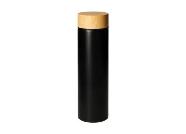 Astana Vakuumflasche 450 ml - Dual-Ton Schwarz-Natur, Effizient & Stilvoll TK Gruppe® Grosshandel 
