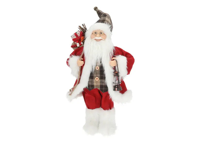Attraktive Weihnachtsmann-Figur, Stehend, Rot, 47 cm, Kompakte Festtagsdeko TK Gruppe® Grosshandel 