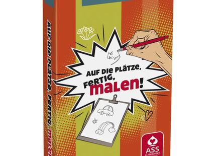 Auf die Plätze, fertig, malen - Kreatives Zeichenspiel in Faltschachtel für Partyspaß TK Gruppe® Grosshandel 