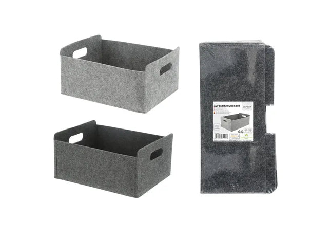 Aufbewahrungsbox Filz faltbar, 2er-Set, 25x31x15cm – Vielseitiger Organizer | Stilvolle Filz-Aufbewahrungslösung TK Gruppe® Grosshandel 