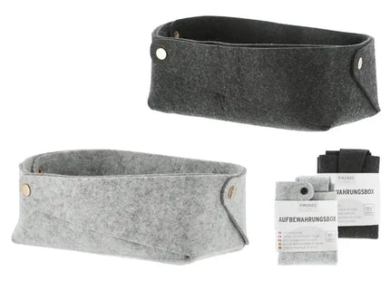 Aufbewahrungsbox Filz mit Knöpfen, 2er-Set, 15x28cm – Stilvoller Organizer | Strapazierfähige Filz-Aufbewahrungsboxen TK Gruppe® Grosshandel 
