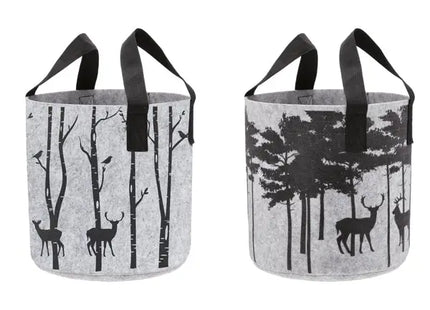 Aufbewahrungskorb Filz bedruckt Hirsch, 40x40 cm – Stilvoller Organizer | Strapazierfähige Filz Aufbewahrungsbox TK Gruppe® Grosshandel 