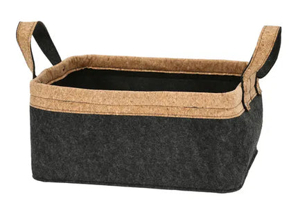 Aufbewahrungskorb aus Filz und Kork - Geräumiger Organizer 38x17x28cm TK Gruppe® Grosshandel 