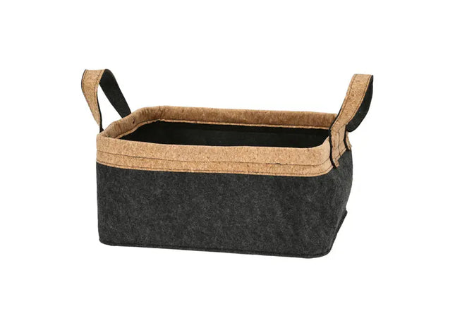 Aufbewahrungskorb aus Filz und Kork - Geräumiger Organizer 38x17x28cm TK Gruppe® Grosshandel 