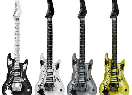 Aufblasbare Gitarre 106 cm – Rock N Roll, 4 verschiedene Farben, Partyzubehör & Musikspielzeug TK Gruppe® Grosshandel 