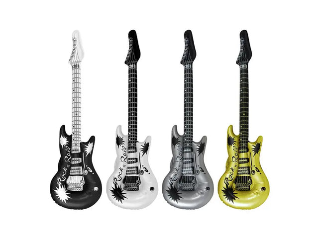 Aufblasbare Gitarre 106 cm – Rock N Roll, 4 verschiedene Farben, Partyzubehör & Musikspielzeug TK Gruppe® Grosshandel 