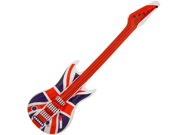 Aufblasbare Gitarre 106 cm im Union Jack-Design – ideal für Partys und Musik-Events TK Gruppe® Grosshandel 