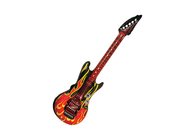 Aufblasbare Gitarre 106cm mit Flammenmuster - Partyzubehör & Dekoration TK Gruppe® Grosshandel 