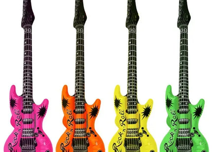 Aufblasbare Gitarre 55 cm, Neonfarben, 4 Varianten, Partyzubehör & Musikspielzeug TK Gruppe® Grosshandel 